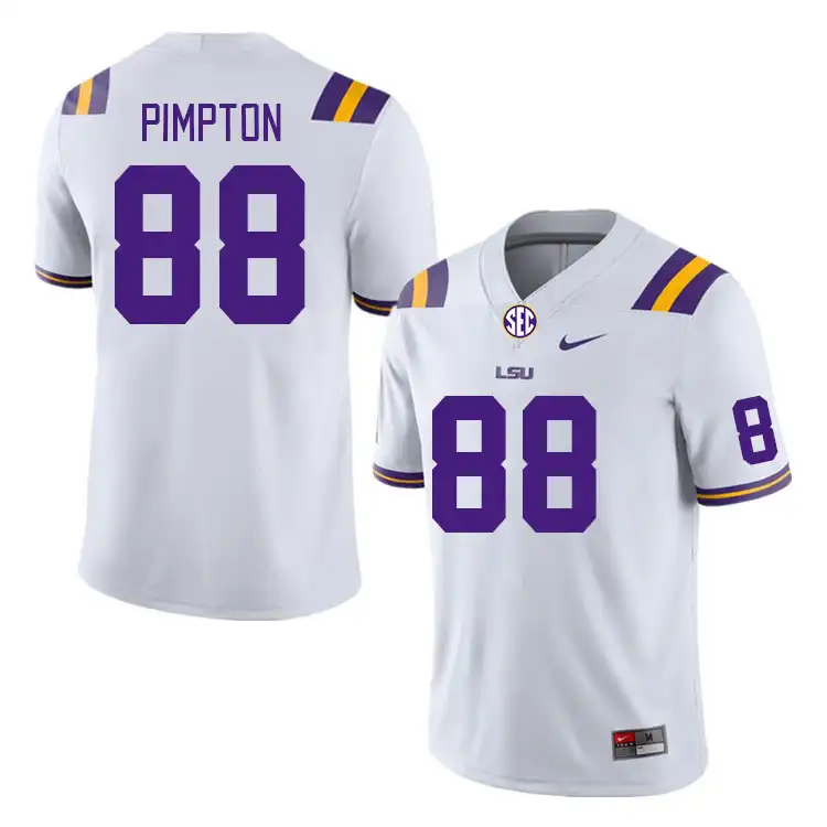 Men's LSU Tigers Ka'Morreun Pimpton #88 White NCAA Football Jersey